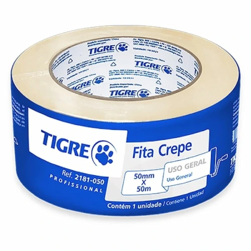 Fita Crepe 48mm x 50m — para mascaramento de áreas maiores em pintura